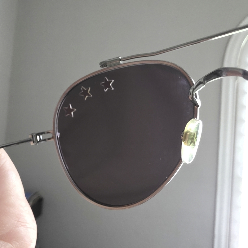 Givenchy Silver Aviator Sunglasses with Star Accents - Picture 5 of 15